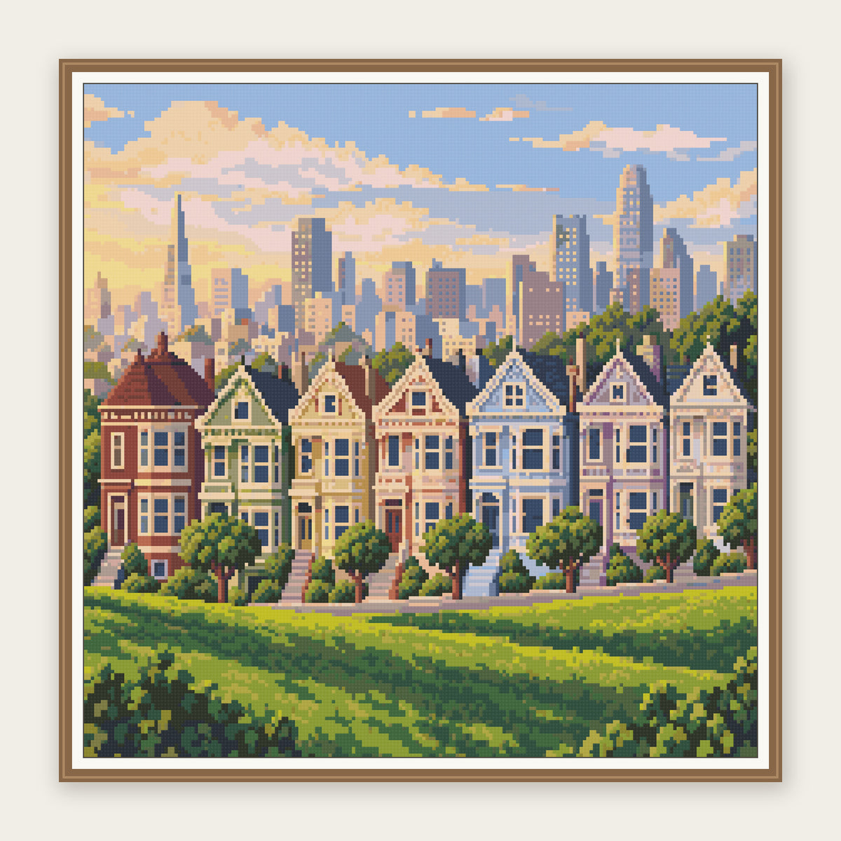 Framing illustration showing the 50 × 50 cm picture area. Frame not included; digital diamond simulation.