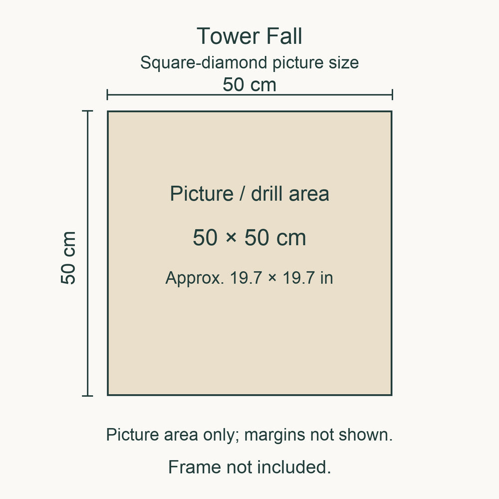 Yellowstone Tower Fall Diamond Painting Kit picture size guide