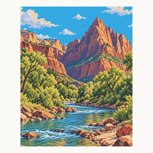 The Watchman — original Zion artwork, shown as a digital preview of the 40 × 50 cm picture area. Finished colors and sparkle can vary.