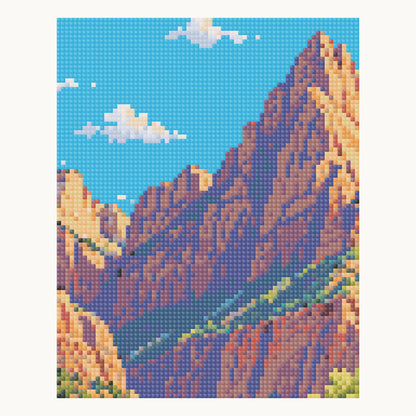The Watchman — enlarged local digital square-drill detail from the same 40 × 50 cm pattern; not a finished sample photo.