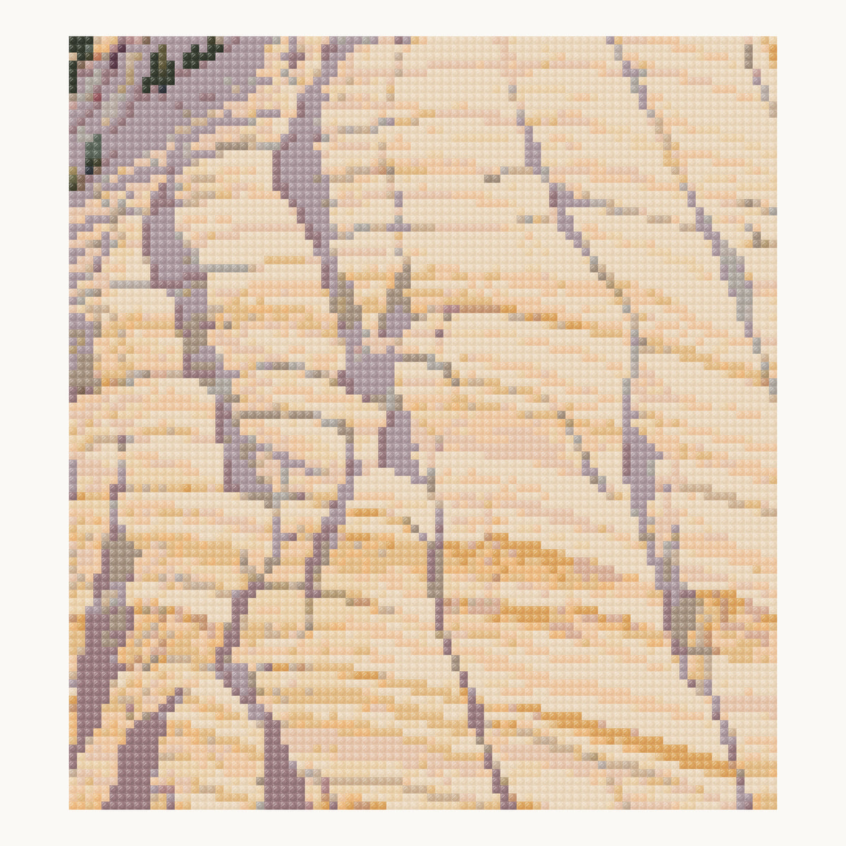 Checkerboard Mesa — enlarged local digital square-drill detail from the same 50 × 50 cm pattern; not a finished sample photo.