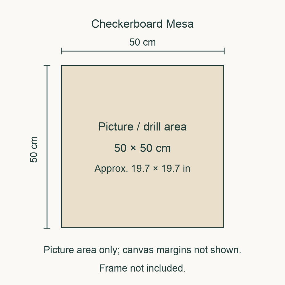 Zion Diamond Painting Kit — Checkerboard Mesa picture size guide