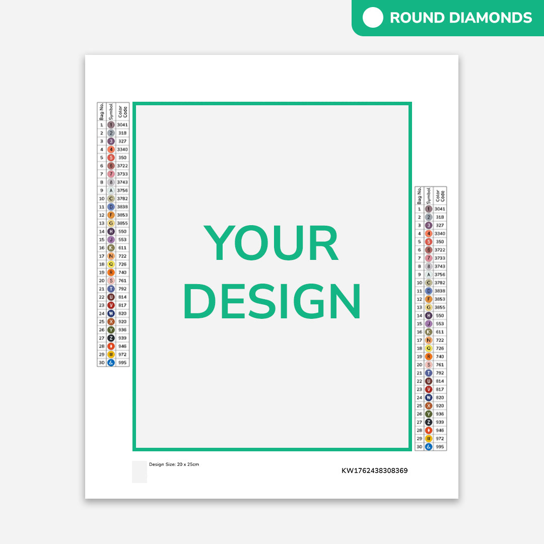 Custom diamond painting kit from your photo — canvas, drills and tools