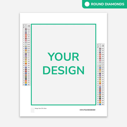Diamond painting canvas design sheet for the custom photo kit