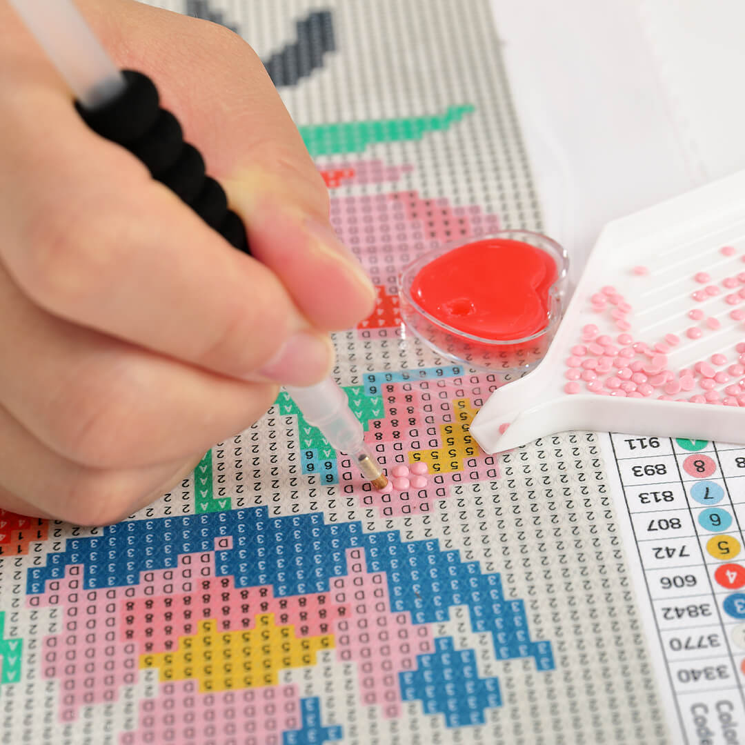 Custom diamond painting kit from your photo — canvas, drills and tools