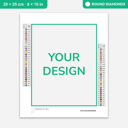 Custom diamond painting kit from your photo, 20 × 25 cm canvas with round drills