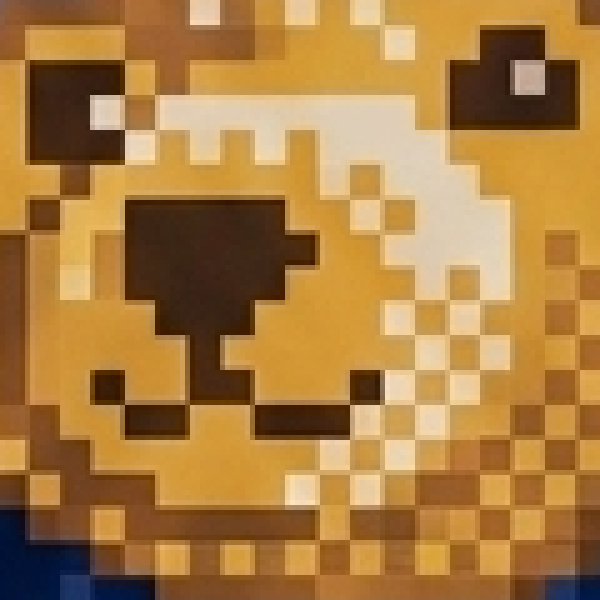 Zoomed crop of AI-generated pixel art: soft, blurry, drifting blocks with anti-aliased edges
